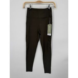 NWT BOODY Motivate Full Length Legging Women's XS Dark Olive High Waist Pockets